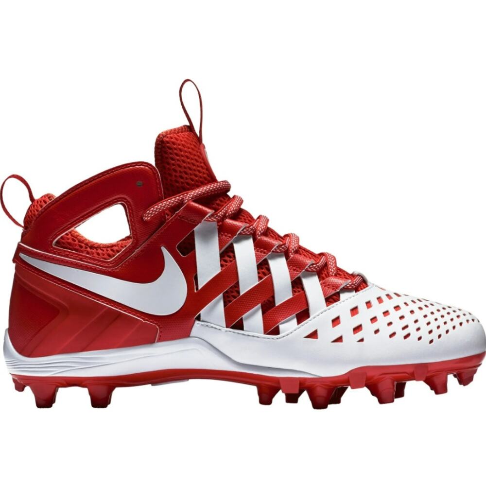 Nike Huarache V Elite Lacrosse Cleats 807142-611 Challenge Red/White Mens 8.5